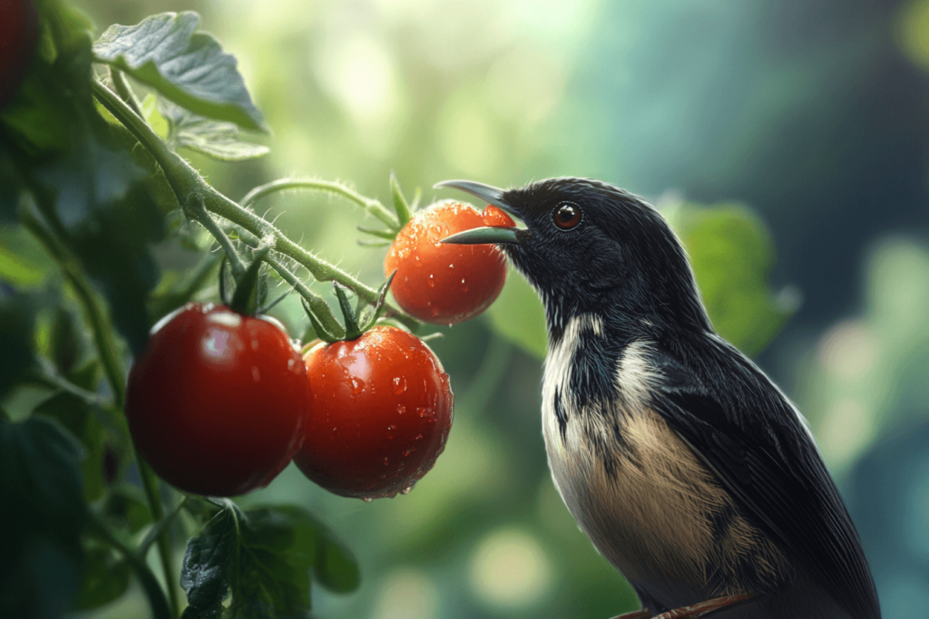 how to keep birds from eating tomatoes ?