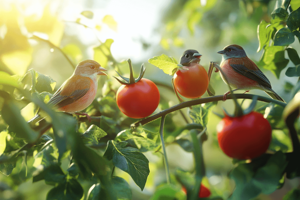 how to keep birds from eating tomatoes ?