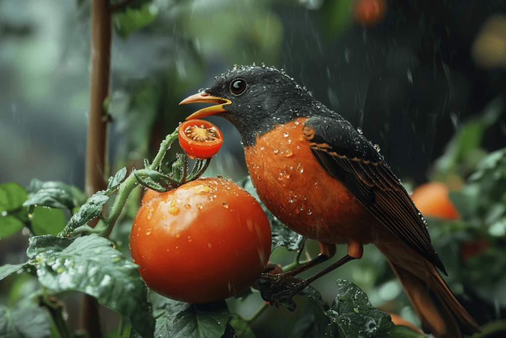 how to keep birds from eating tomatoes ?