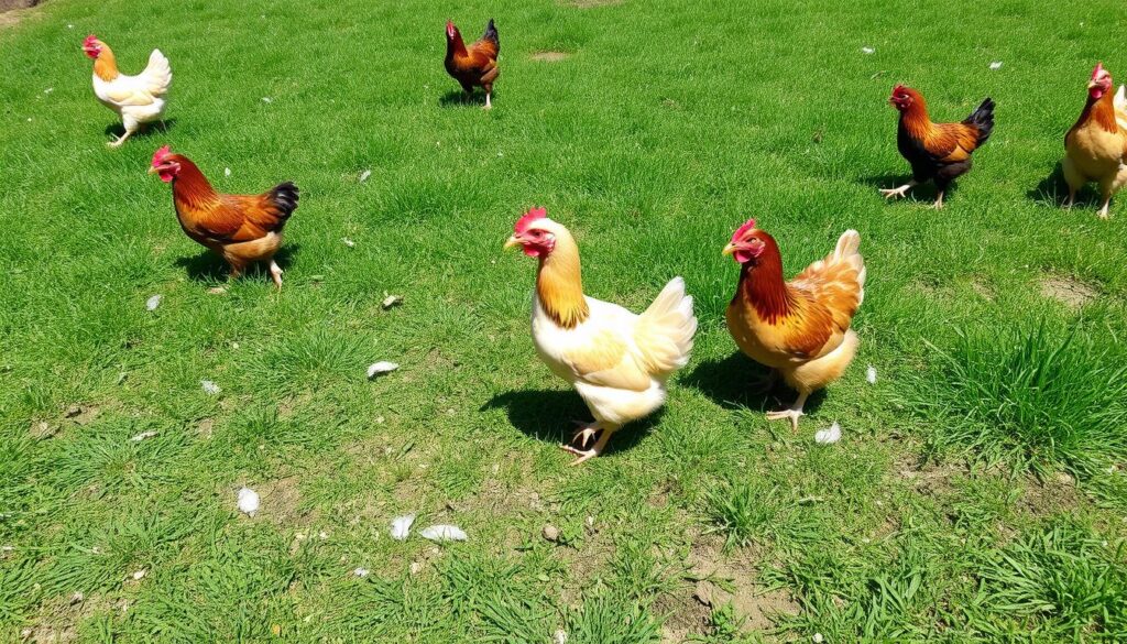 chickens impact on lawn